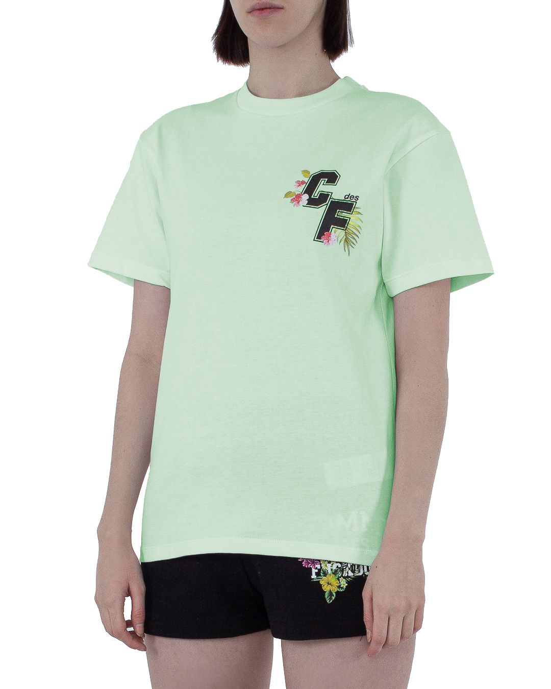 Comme Des Fuckdown Green Cotton Women T-Shirt