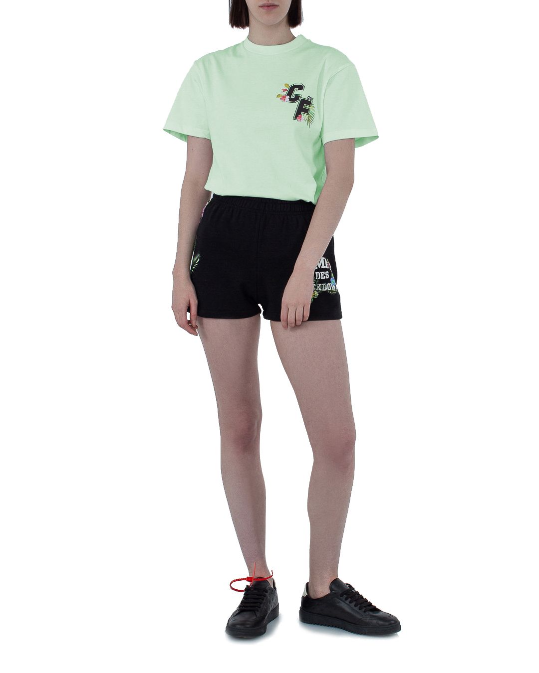 Comme Des Fuckdown Green Cotton Women T-Shirt