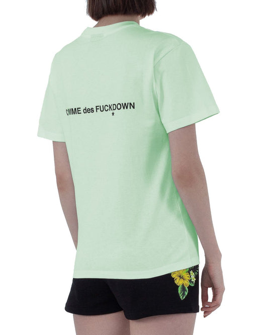 Comme Des Fuckdown Green Cotton Women T-Shirt