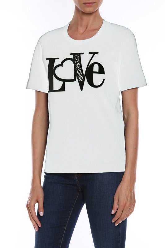 Love Moschino White Cotton Tops & T-Shirt