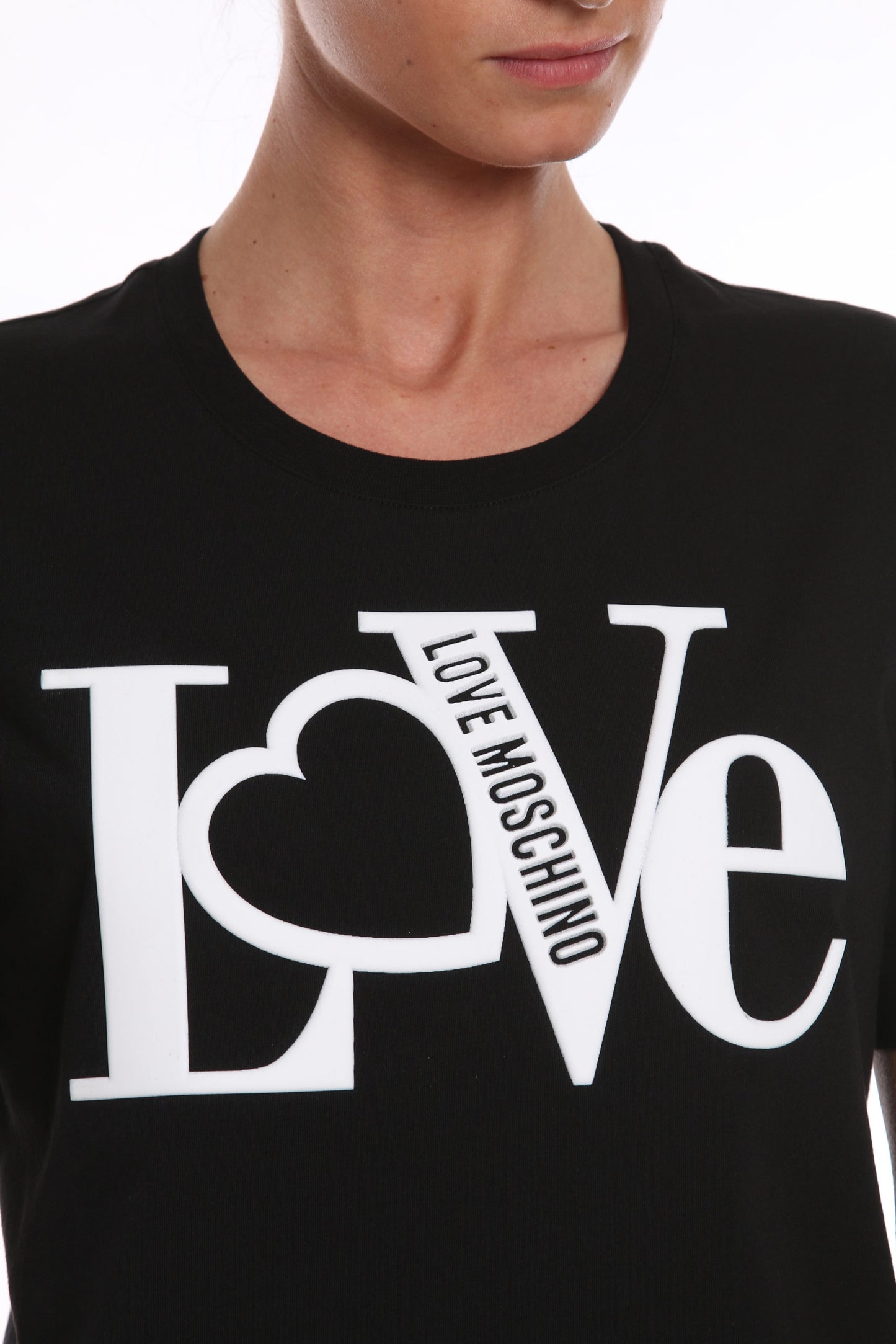 Love Moschino Black Cotton Tops & T-Shirt