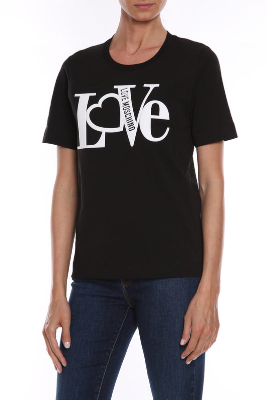 Love Moschino Black Cotton Tops & T-Shirt