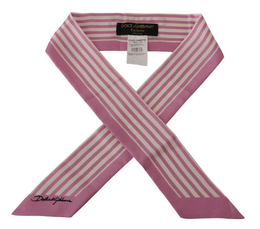 Dolce & Gabbana Silk Striped Cannes Jet'aime Scarf