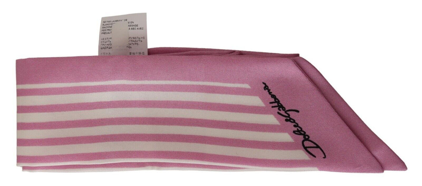 Dolce & Gabbana Silk Striped Cannes Jet'aime Scarf