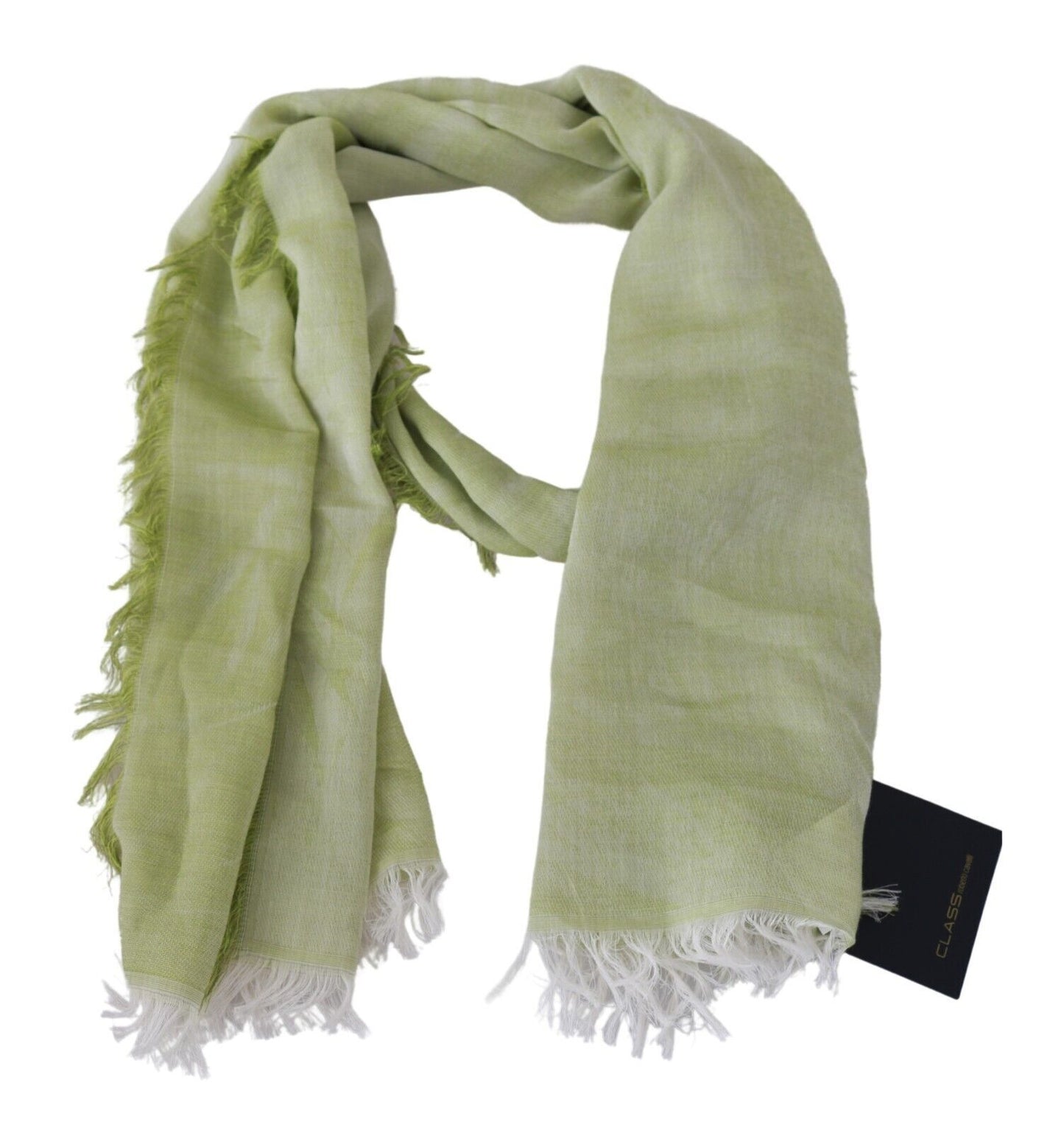 Roberto Cavalli Elegant Fringed Modal-Cotton Shawl Scarf