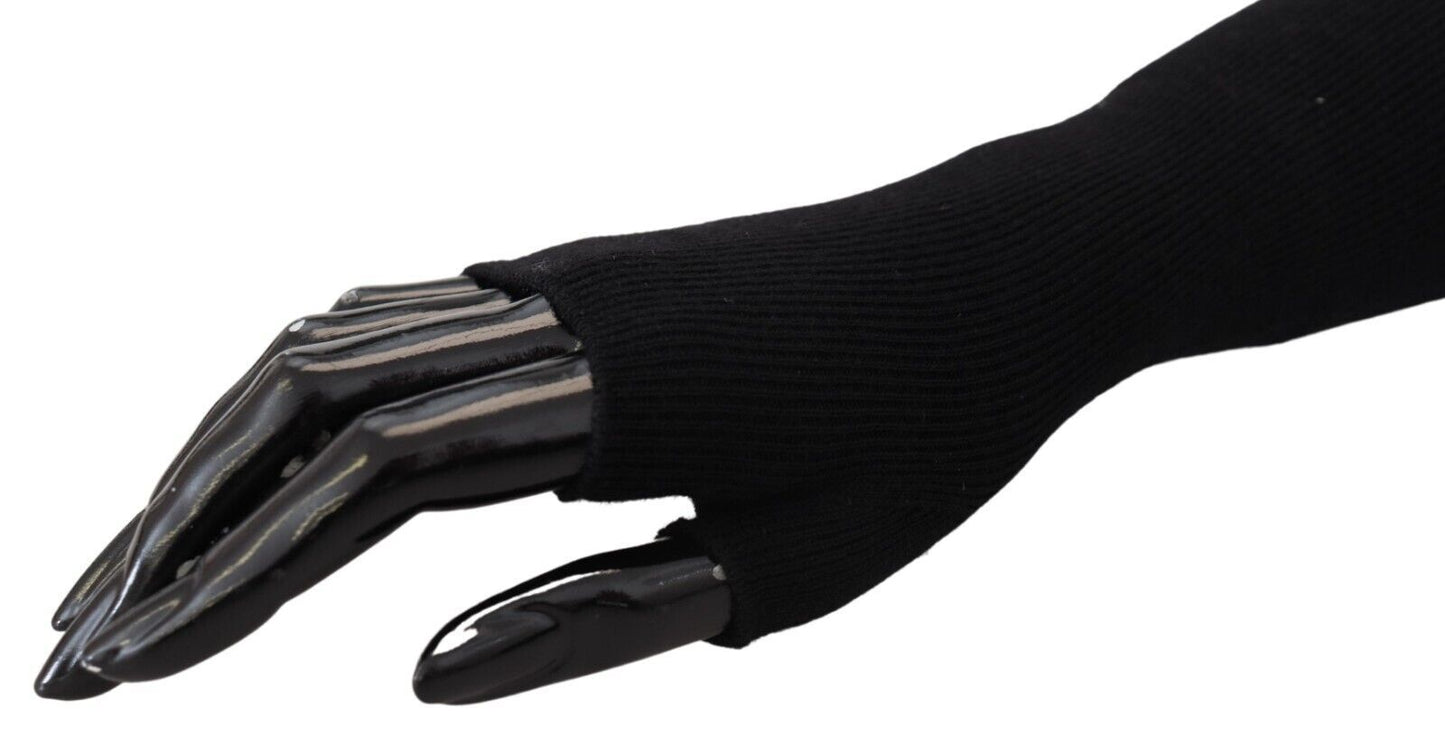 Dolce & Gabbana Black Knitted Elbow Length Gloves