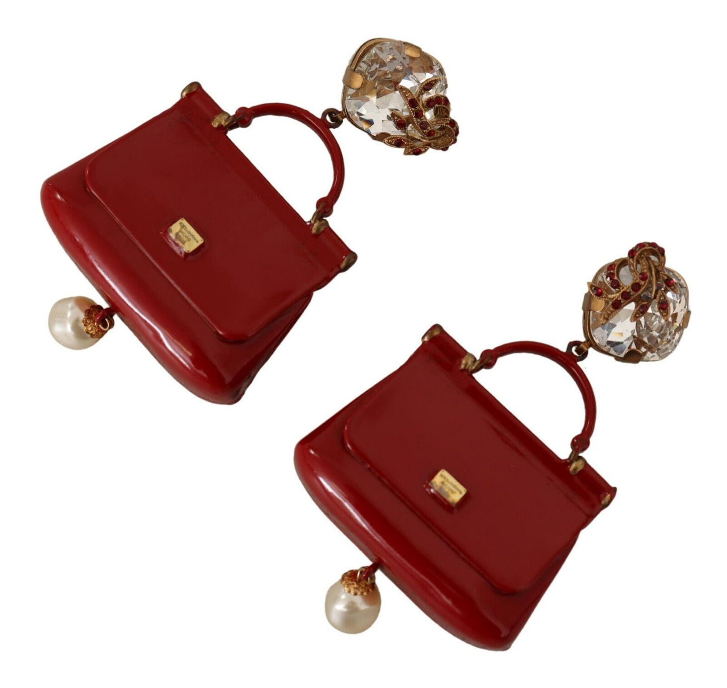 Dolce & Gabbana Enchanting Gold & Red Sicily Bag Earrings