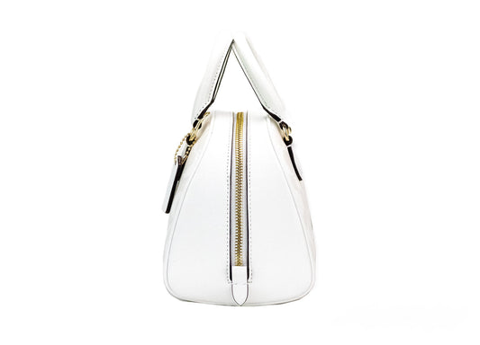 COACH Sydney Small Chalk White Signature Coated Canvas Satchel Handbag