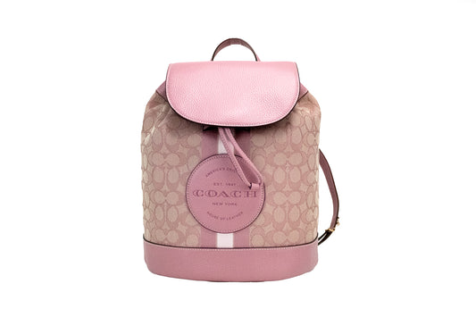 COACH Dempsey True Pink Signature Jacquard Canvas Logo Patch Backpack