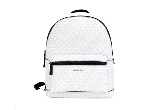 Michael Kors Cooper Large Bright White Signature PVC Shoulder Backpack Bookbag