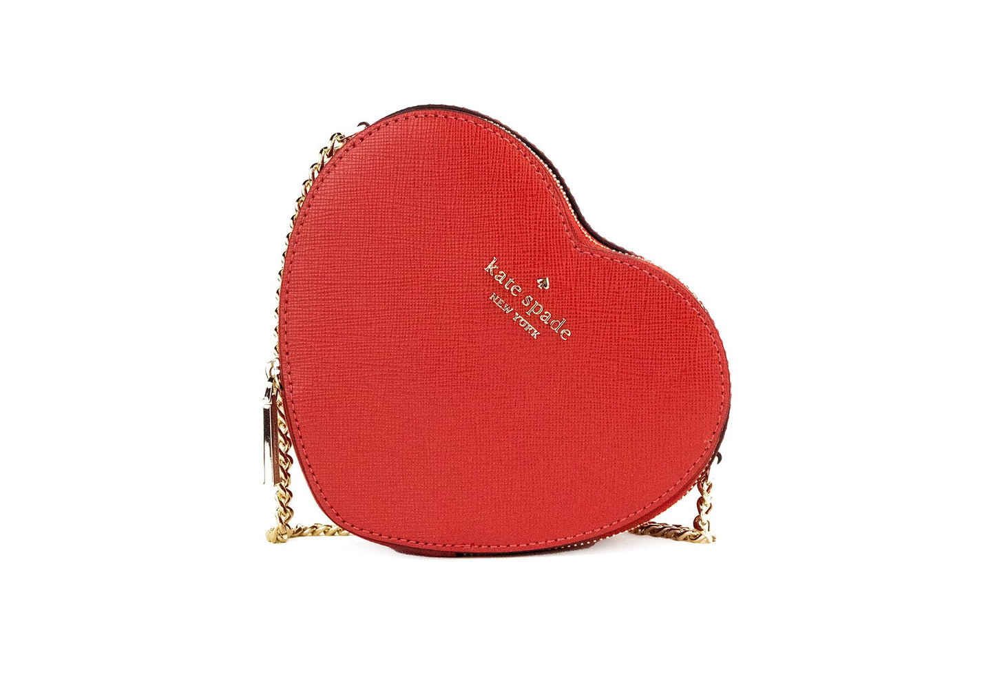 Kate Spade Love Shack Candied Cherry Mini Leather Chain Heart Crossbody Handbag